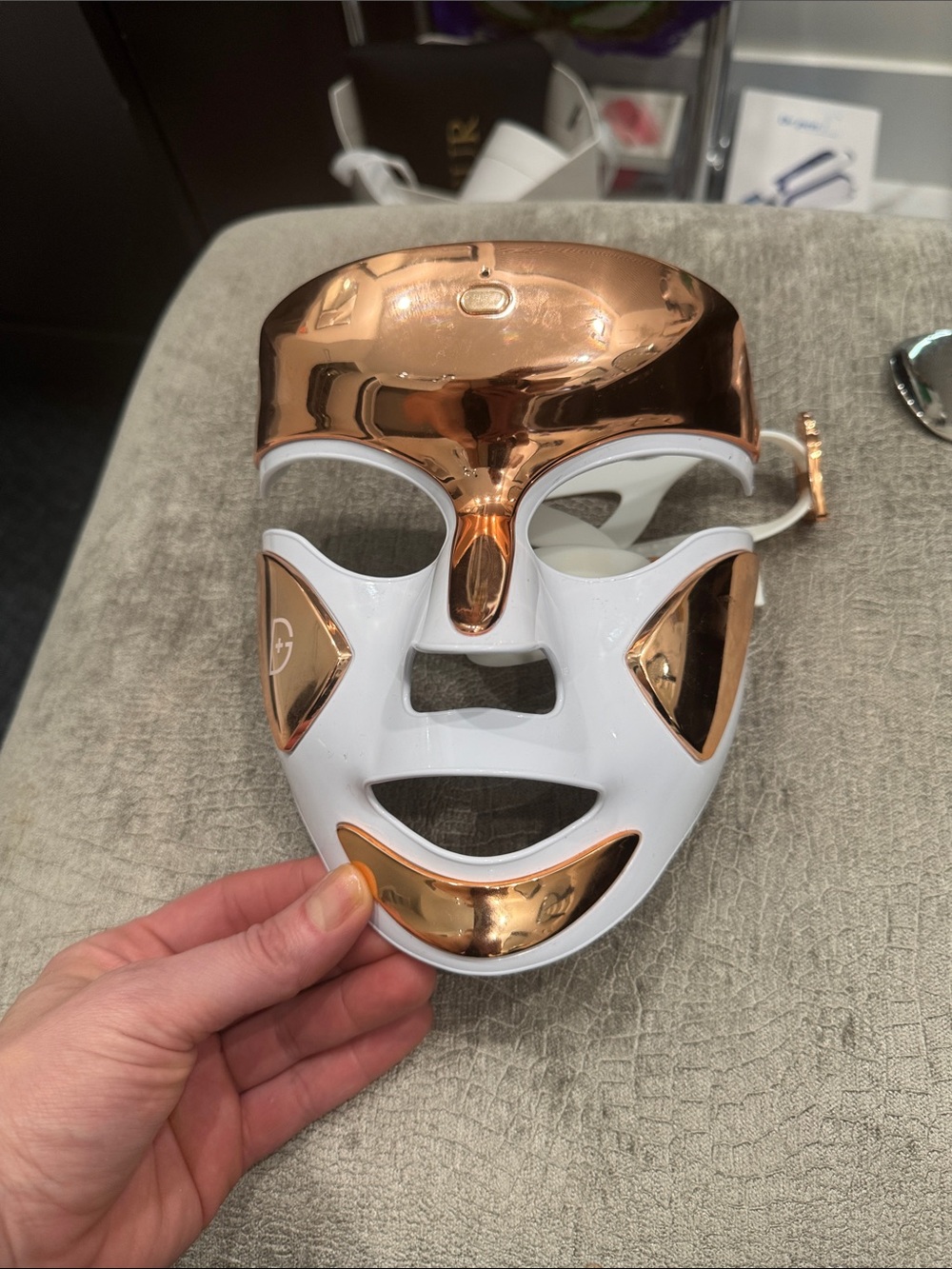 LED Facial Mask for Women Skincare Tools - White & Rose Gold